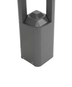 GLOBOSTAR® ΜΟΝΕΒΟΟ 90543 Φωτιστικό Κολωνάκι Κήπου LED 15W 1500lm 60° AC 220-240V Αδιάβροχο IP65 Θερμό Λευκό 2700K – Γκρι Ανθρακί – Μ12 x Π12 x Υ60.5cm – 3 Χρόνια Εγγύηση