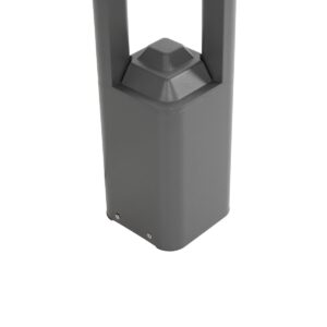 GLOBOSTAR® ΜΟΝΕΒΟΟ 90543 Φωτιστικό Κολωνάκι Κήπου LED 15W 1500lm 60° AC 220-240V Αδιάβροχο IP65 Θερμό Λευκό 2700K – Γκρι Ανθρακί – Μ12 x Π12 x Υ60.5cm – 3 Χρόνια Εγγύηση