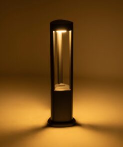 GLOBOSTAR® RODEMA 90545 Φωτιστικό Κολωνάκι Κήπου LED 15W 1500lm 60° AC 220-240V Αδιάβροχο IP65 Θερμό Λευκό 2700K – Γκρι Ανθρακί – Μ16.5 x Π16.5 x Υ60cm – 3 Χρόνια Εγγύηση