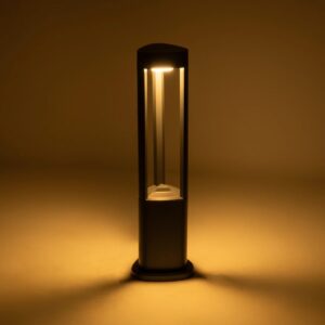 GLOBOSTAR® RODEMA 90545 Φωτιστικό Κολωνάκι Κήπου LED 15W 1500lm 60° AC 220-240V Αδιάβροχο IP65 Θερμό Λευκό 2700K – Γκρι Ανθρακί – Μ16.5 x Π16.5 x Υ60cm – 3 Χρόνια Εγγύηση