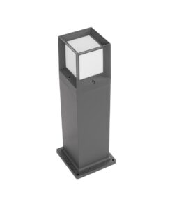 GLOBOSTAR® PALASO 90547 Φωτιστικό Κολωνάκι Κήπου με Ντουί 1 x E27 AC 220-240V Αδιάβροχο IP65 – Γκρι Ανθρακί – Μ20 x Π20 x Υ60.5cm