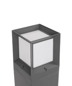 GLOBOSTAR® PALASO 90547 Φωτιστικό Κολωνάκι Κήπου με Ντουί 1 x E27 AC 220-240V Αδιάβροχο IP65 – Γκρι Ανθρακί – Μ20 x Π20 x Υ60.5cm