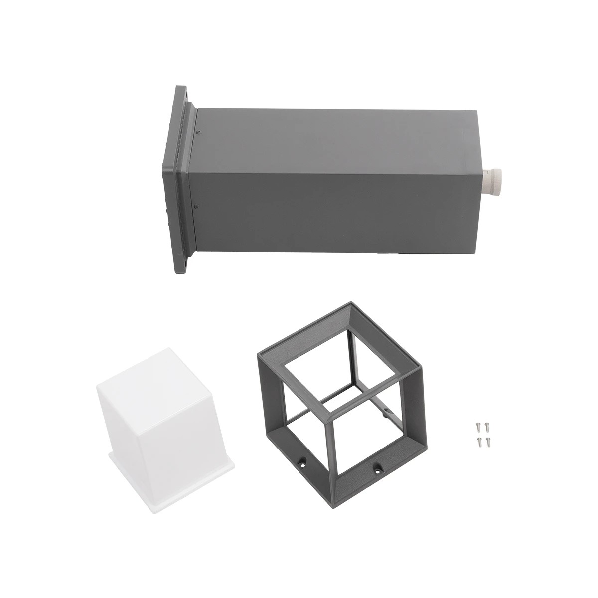 GLOBOSTAR® PALASO 90547 Φωτιστικό Κολωνάκι Κήπου με Ντουί 1 x E27 AC 220-240V Αδιάβροχο IP65 – Γκρι Ανθρακί – Μ20 x Π20 x Υ60.5cm