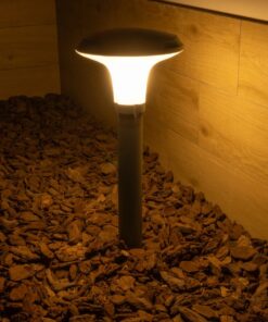 GLOBOSTAR® WHISPER 90548 Φωτιστικό Κολωνάκι Κήπου με Ντουί 1 x E27 AC 220-240V Αδιάβροχο IP65 – Γκρι Ανθρακί – Μ27 x Π27 x Υ79cm