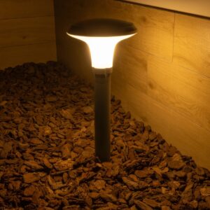 GLOBOSTAR® WHISPER 90548 Φωτιστικό Κολωνάκι Κήπου με Ντουί 1 x E27 AC 220-240V Αδιάβροχο IP65 – Γκρι Ανθρακί – Μ27 x Π27 x Υ79cm