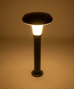 GLOBOSTAR® WHISPER 90548 Φωτιστικό Κολωνάκι Κήπου με Ντουί 1 x E27 AC 220-240V Αδιάβροχο IP65 – Γκρι Ανθρακί – Μ27 x Π27 x Υ79cm