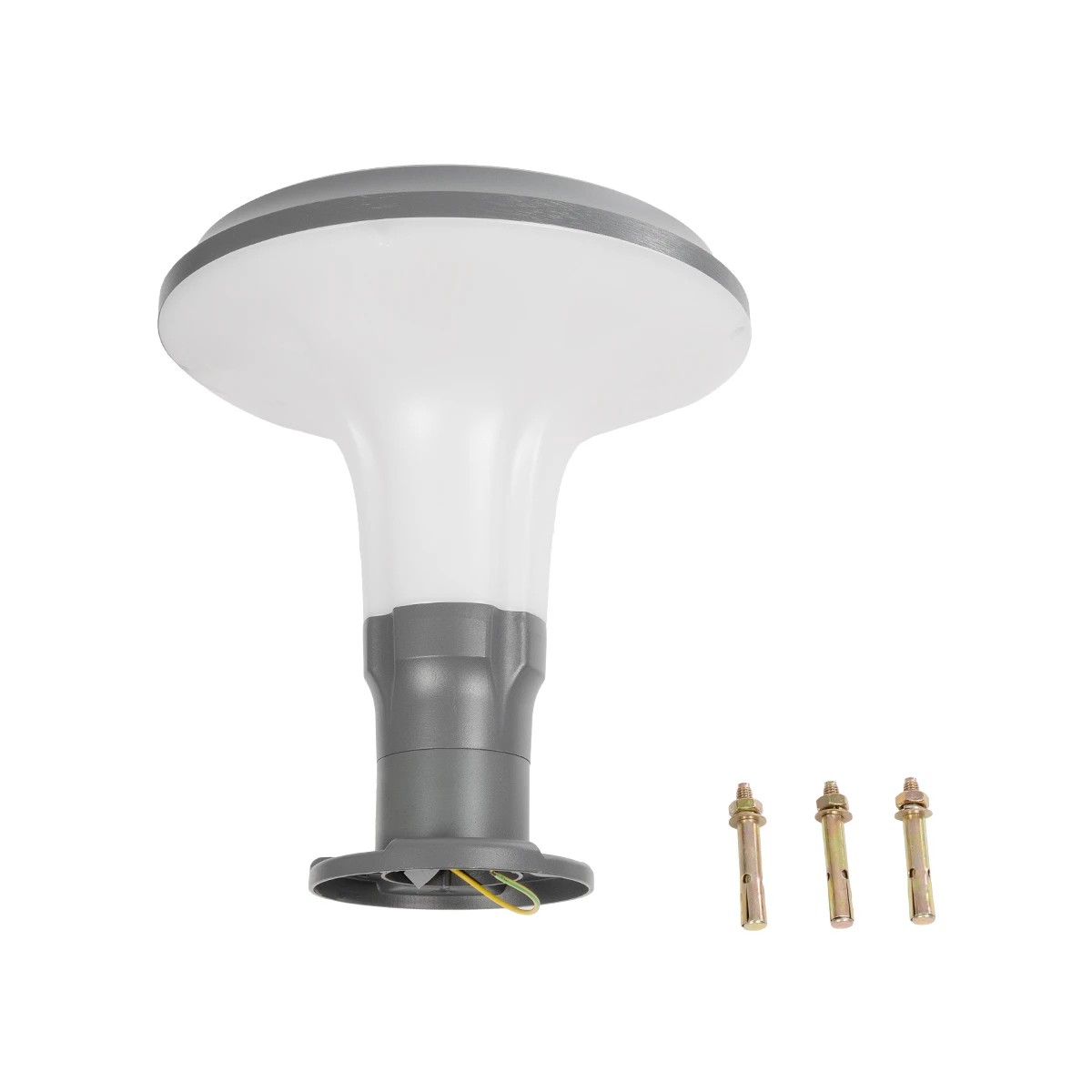 GLOBOSTAR® WHISPER 90553 Φωτιστικό Κολωνάκι Κήπου με Ντουί 1 x E27 AC 220-240V Αδιάβροχο IP65 – Γκρι Ανθρακί – Μ27 x Π27 x Υ29cm