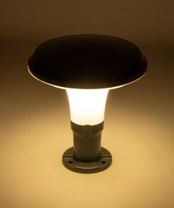 GLOBOSTAR® WHISPER 90553 Φωτιστικό Κολωνάκι Κήπου με Ντουί 1 x E27 AC 220-240V Αδιάβροχο IP65 – Γκρι Ανθρακί – Μ27 x Π27 x Υ29cm