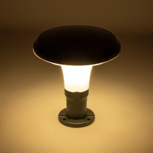 GLOBOSTAR® WHISPER 90553 Φωτιστικό Κολωνάκι Κήπου με Ντουί 1 x E27 AC 220-240V Αδιάβροχο IP65 – Γκρι Ανθρακί – Μ27 x Π27 x Υ29cm