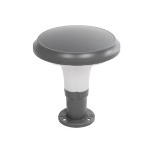 GLOBOSTAR® WHISPER 90553 Φωτιστικό Κολωνάκι Κήπου με Ντουί 1 x E27 AC 220-240V Αδιάβροχο IP65 – Γκρι Ανθρακί – Μ27 x Π27 x Υ29cm