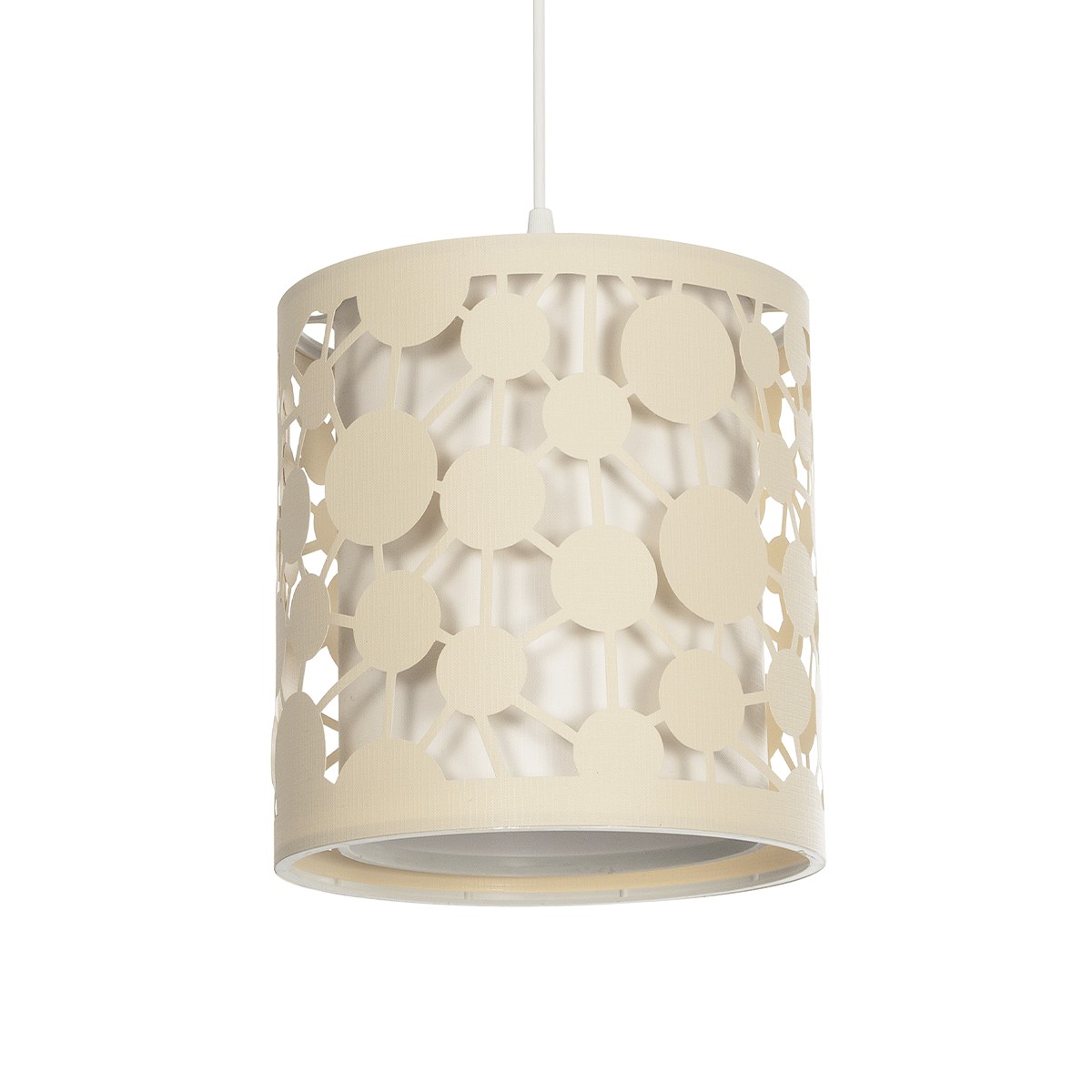 GLOBOSTAR® PETAL 203-0067 Μοντέρνο Κρεμαστό Φωτιστικό Οροφής με Ντουί 1 x E27 AC 220-240V IP20 – Μπεζ – Μ23 x Π23 x Υ30cm