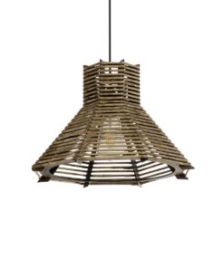 GLOBOSTAR® MEGALISTO 205-0051 Boho Κρεμαστό Φωτιστικό Οροφής με Ντουί 1 x E27 AC 220-240V IP20 – Καφέ- M40 x Π40 x Υ26cm