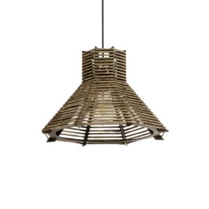 GLOBOSTAR® MEGALISTO 205-0051 Boho Κρεμαστό Φωτιστικό Οροφής με Ντουί 1 x E27 AC 220-240V IP20 – Καφέ- M40 x Π40 x Υ26cm