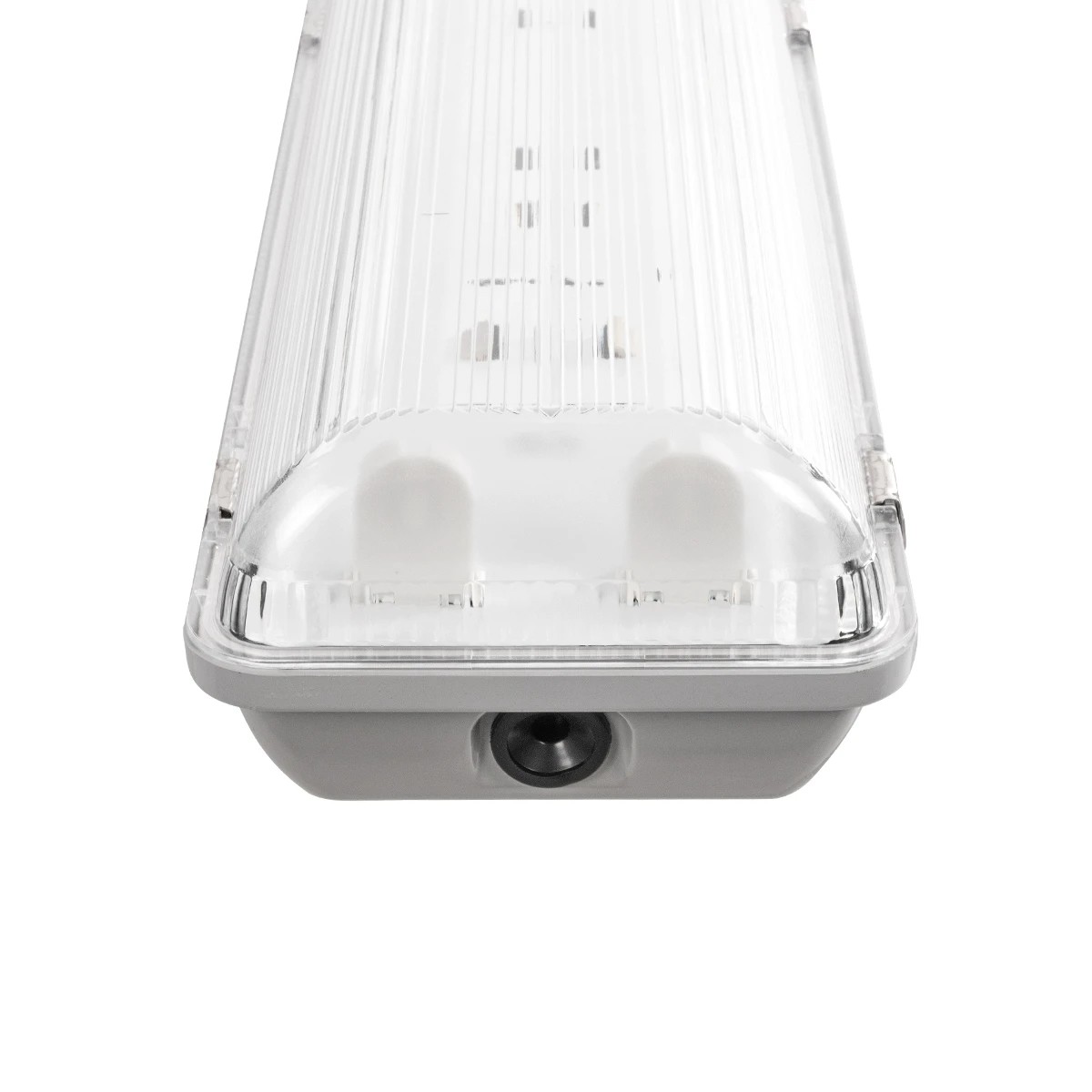 GLOBOSTAR® VIGAS 999-0250 Γραμμικό Βιομηχανικό Φωτιστικό Σκαφάκι Tri-Proof με Μεταλλικά Clips για 2 x Λάμπες T8 G13 90cm Τύπου Φθορίου LED Τροφοδοσίας Ενός Άκρου 120° AC 220-240V Αδιάβροχο IP65 – Γκρι με Διάφανο Κάλυμμα Πλαστικό PC – Μ100 x Π15 x Υ10cm