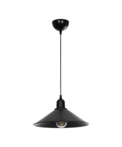 GLOBOSTAR® FERRO 203-0084 Μοντέρνο Κρεμαστό Φωτιστικό Οροφής με Ντουί 1 x E27 AC 220-240V IP20 – Μαύρο – Μ30 x Π30 x Υ15cm