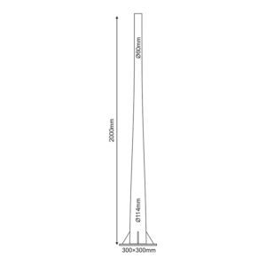 ΚΟΛΩΝΑ ΧΑΛΥΒΔΙΝΗ Φ60/114 2 ΜΕΤΡΩΝ 2,5mm ΚΩΝΙΚΗ ME ΘΥΡΙΔΑ ΕΠΙΣΚΕΨΗΣ RAL 7016 ACA – F601142MCT