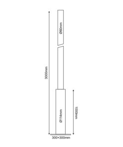ΚΟΛΩΝΑ ΧΑΛΥΒΔΙΝΗ Φ60/114 3 ΜΕΤΡΩΝ 3mm ME ΘΥΡΙΔΑ ΕΠΙΣΚΕΨΗΣ RAL 7016 ACA – F601143MN