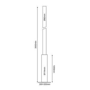 ΚΟΛΩΝΑ ΧΑΛΥΒΔΙΝΗ Φ60/114 3 ΜΕΤΡΩΝ 3mm ME ΘΥΡΙΔΑ ΕΠΙΣΚΕΨΗΣ RAL 7016 ACA – F601143MN