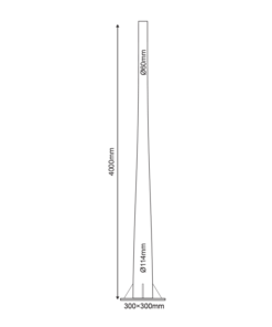 ΚΟΛΩΝΑ ΧΑΛΥΒΔΙΝΗ Φ60/Φ114 4ΜΕΤΡΩΝ 3mm ΚΩΝΙΚΗ ME ΘΥΡΙΔΑ ΕΠΙΣΚΕΨΗΣ RAL 7016 ACA – F601144MCT
