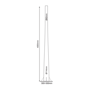 ΚΟΛΩΝΑ ΧΑΛΥΒΔΙΝΗ Φ60/Φ114 4ΜΕΤΡΩΝ  3mm ΚΩΝΙΚΗ ME ΘΥΡΙΔΑ ΕΠΙΣΚΕΨΗΣ RAL 7016 ACA – F601144MCT