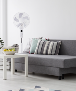 ΑΝΕΜΙΣΤΗΡΑΣ ΜΕ ΟΡΘΟΣΤΑΤΗ, ΛΕΥΚΟΣ , 5 ΔΙΑΦΑΝΑ ΠΤΕΡΥΓΙΑ, ΤΗΛΕΧΕΙΡΙΣΤΗΡΙΟ, ΧΡΟΝΟΔΙΑΚΟΠΤΗΣ, Φ45, AC 55W ACA – FANSFPW10R