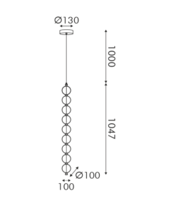 ΚΡΕΜΑΣΤΟ Φ/Σ LED 14W 1050LM 3000K IP20 ΧΡΥΣΟ ΑΛΟΥΜΙΝΙΟ + ΑΚΡΥΛΙΚΟ ACA – HM238LEDP9