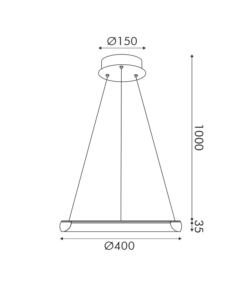 ΚΡΕΜΑΣΤΟ Φ/Σ LED 24W 1900LM CCT IP20 ΧΡΥΣΟ ΜΕΤΑΛΛΙΚΟ + ΑΚΡΥΛΙΚΟ ACA – HM23LEDP40GDCCT