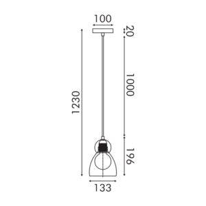 JULIETTE-ΦΩΤΙΣΤΙΚΟ ΚΡΕΜΑΣΤΟ ΟΡΕΙΧΑΛΚΙΝΟ ΓΥΑΛΙΝΟ ΣΥΜΒΑΤΙΚΟ ΙΡ20 1xΕ27 133xH1230mm ACA – LT1521PCB