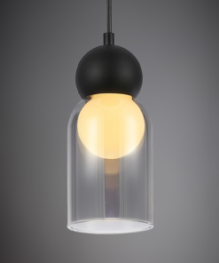 JULIETTE-ΦΩΤΙΣΤΙΚΟ ΚΡΕΜΑΣΤΟ ΜΑΥΡΟ ΓΥΑΛΙΝΟ ΣΥΜΒΑΤΙΚΟ ΙΡ20 1xΕ27 100xH1270mm ACA – LT1522PBK