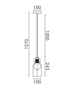 JULIETTE-ΦΩΤΙΣΤΙΚΟ ΚΡΕΜΑΣΤΟ ΜΑΥΡΟ ΓΥΑΛΙΝΟ ΣΥΜΒΑΤΙΚΟ ΙΡ20 1xΕ27 100xH1270mm ACA – LT1522PBK