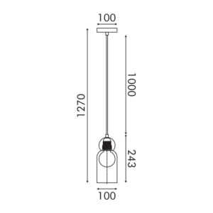 JULIETTE-ΦΩΤΙΣΤΙΚΟ ΚΡΕΜΑΣΤΟ ΜΑΥΡΟ ΓΥΑΛΙΝΟ ΣΥΜΒΑΤΙΚΟ ΙΡ20 1xΕ27 100xH1270mm ACA – LT1522PBK