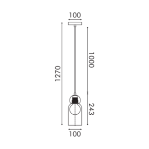 JULIETTE-ΦΩΤΙΣΤΙΚΟ ΚΡΕΜΑΣΤΟ ΟΡΕΙΧΑΛΚΙΝΟ ΓΥΑΛΙΝΟ ΣΥΜΒΑΤΙΚΟ ΙΡ20 1xΕ27 100xH1270mm ACA – LT1522PCB