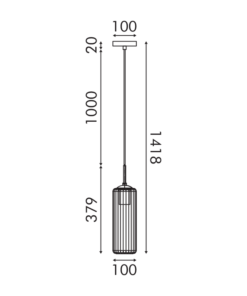 FAME-ΦΩΤΙΣΤΙΚΟ ΚΡΕΜΑΣΤΟ ΜΑΥΡΟ ΓΥΑΛΙΝΟ ΣΥΜΒΑΤΙΚΟ ΙΡ20 1xΕ27 150xH195mm ACA – LT19P1BK
