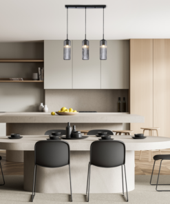 FAME-ΦΩΤΙΣΤΙΚΟ ΚΡΕΜΑΣΤΟ ΜΑΥΡΟ ΓΥΑΛΙΝΟ ΣΥΜΒΑΤΙΚΟ ΙΡ20 3xΕ27 L640xW100xH1420mm ACA – LT19P3BK