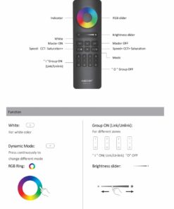 MiBoxer Τηλεχειριστήριο RF 4 Ζωνών για Ταινίες LED MONO/CCT/RGB/RGBW/RGBCCT C5