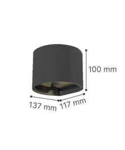it-Lighting Flathead LED 6W 3CCT Outdoor Wall Lamp in Grey Color (80203530)