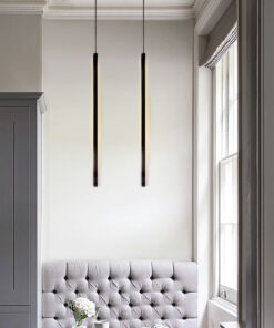 InLight Κρεμαστό φωτιστικό LED 7W 3000K από μαύρο μέταλλο και ακρυλικό D:60cm (6023-Black)