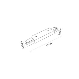 Inlight Σύνδεσμος Ευθεία Μονοφασικής Ράγας σε λευκή απόχρωση (TC1-035-White)