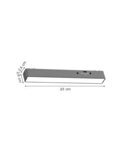 Inlight Γραμμικό φωτιστικό LED 7W 3CCT για Ultra Thin ράγα σε μαύρη απόχρωση D:23X2,6X2,4cm (TMU0040-Black)