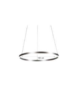 Inlight Κρεμαστό φωτιστικό LED 45W 3CCT (by switch on base) D:100cm (6095-AA-Silver)