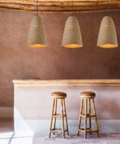 Inlight Κρεμαστό φωτιστικό με καπέλο από πλεγμένα φύλλα, 20x32cm (4076)