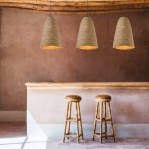 Inlight Κρεμαστό φωτιστικό με καπέλο από πλεγμένα φύλλα, 20x32cm (4076)