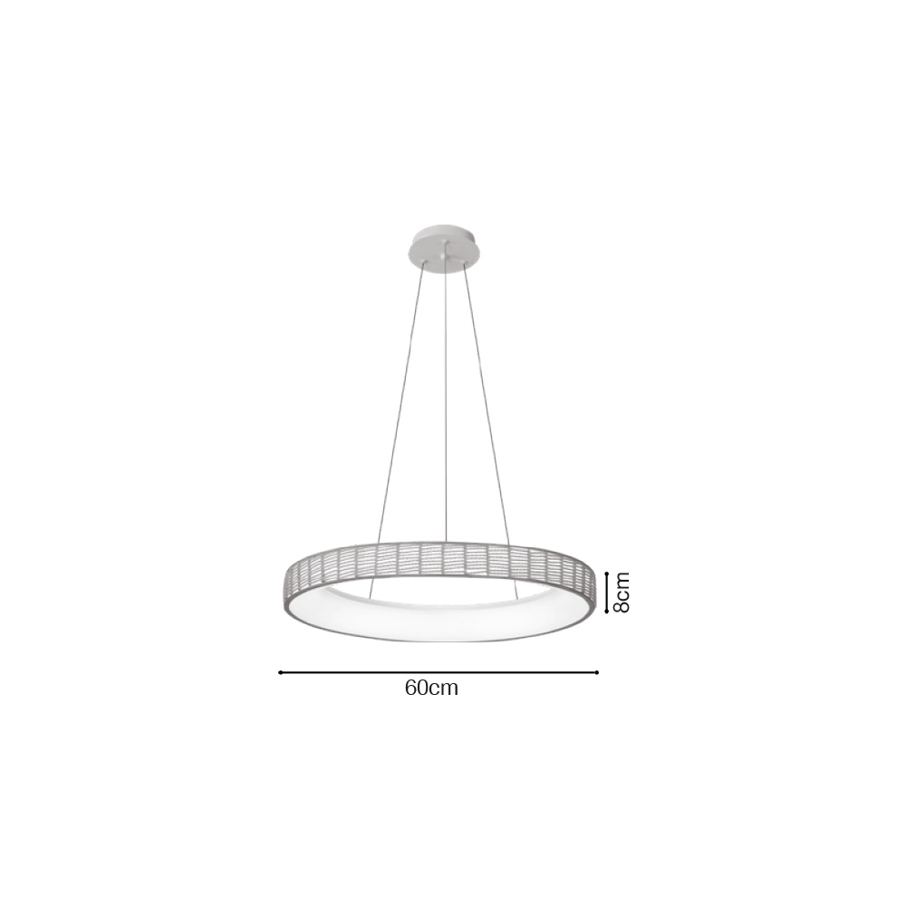 Inlight Κρεμαστό Φωτιστικό LED από σχοινί 3CCT, 32W D:60x8cm (42041)