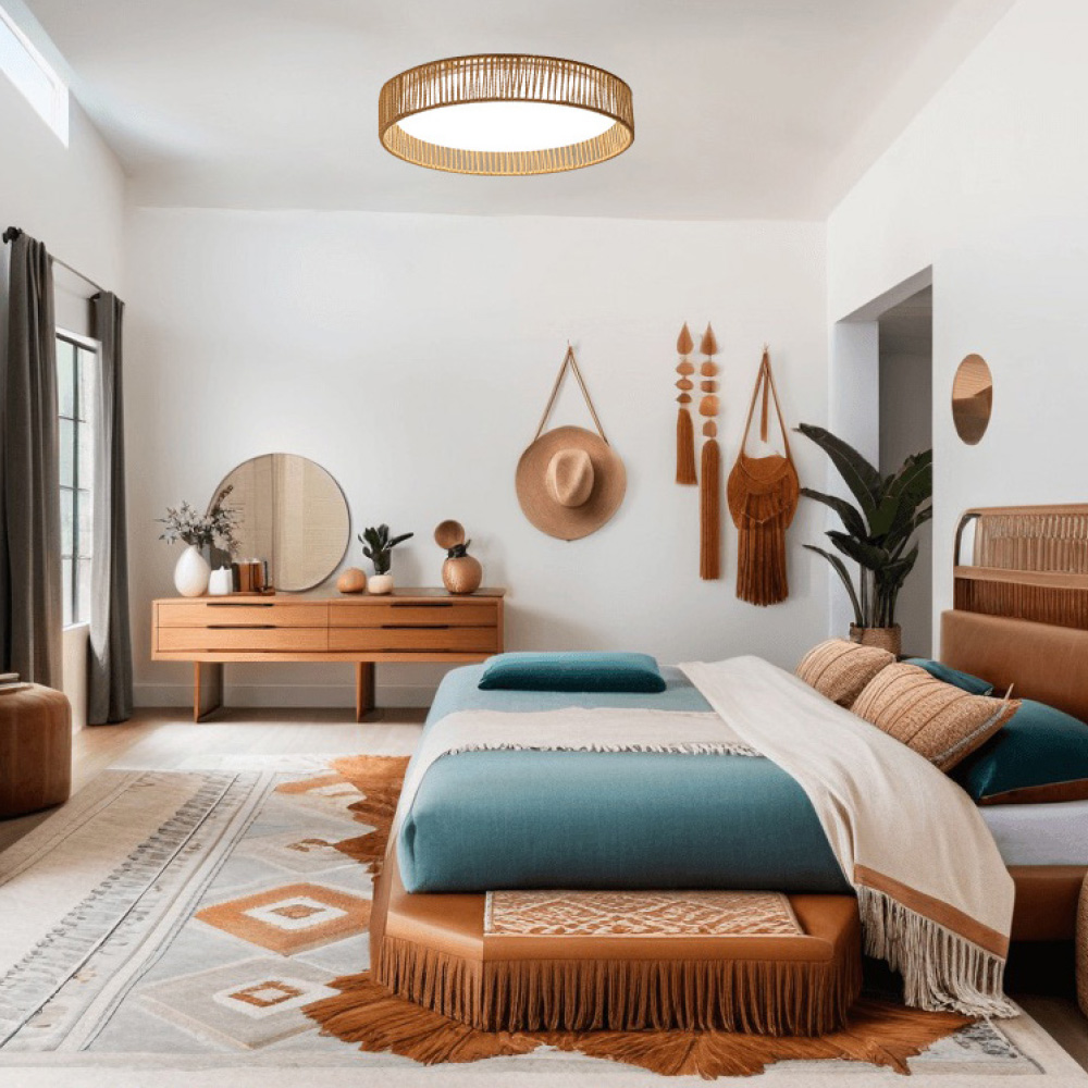 Inlight Πλαφονιέρα οροφής LED 36W 3CCT (by switch on base) από σχοινί και ακρυλικό D:43cm (42039-B)