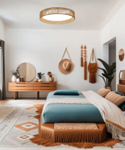 Inlight Πλαφονιέρα οροφής LED 24W 3CCT (by switch on base) από σχοινί και ακρυλικό D:33cm (42039-C)