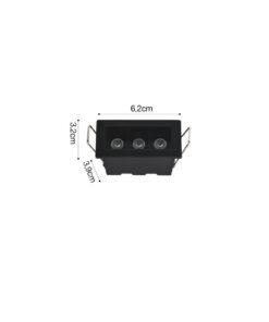 Inlight Downlight σποτ 3*3W 3CCT σε μαύρη απόχρωση (X00190B)