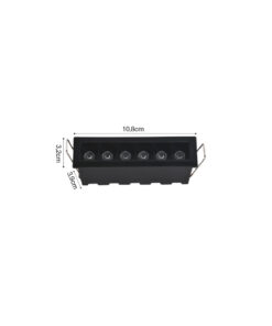 Inlight Downlight σποτ 6*3W 3CCT σε μαύρη απόχρωση (X00200B)
