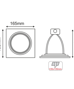 ^ ΣΠΟΤ AR111 XMS ΜΟΝΟ ΛΕΥΚΟ ΤΕΤΡΑΓΩΝΟ 165×165 ACA – XMSAR1W