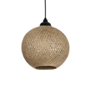 GLOBOSTAR® SOLEI 205-0003 Boho Κρεμαστό Φωτιστικό Οροφής με Ντουί 1 x E27 AC 220-240V IP20 – Μπεζ – M20 x Π20 x Υ25cm