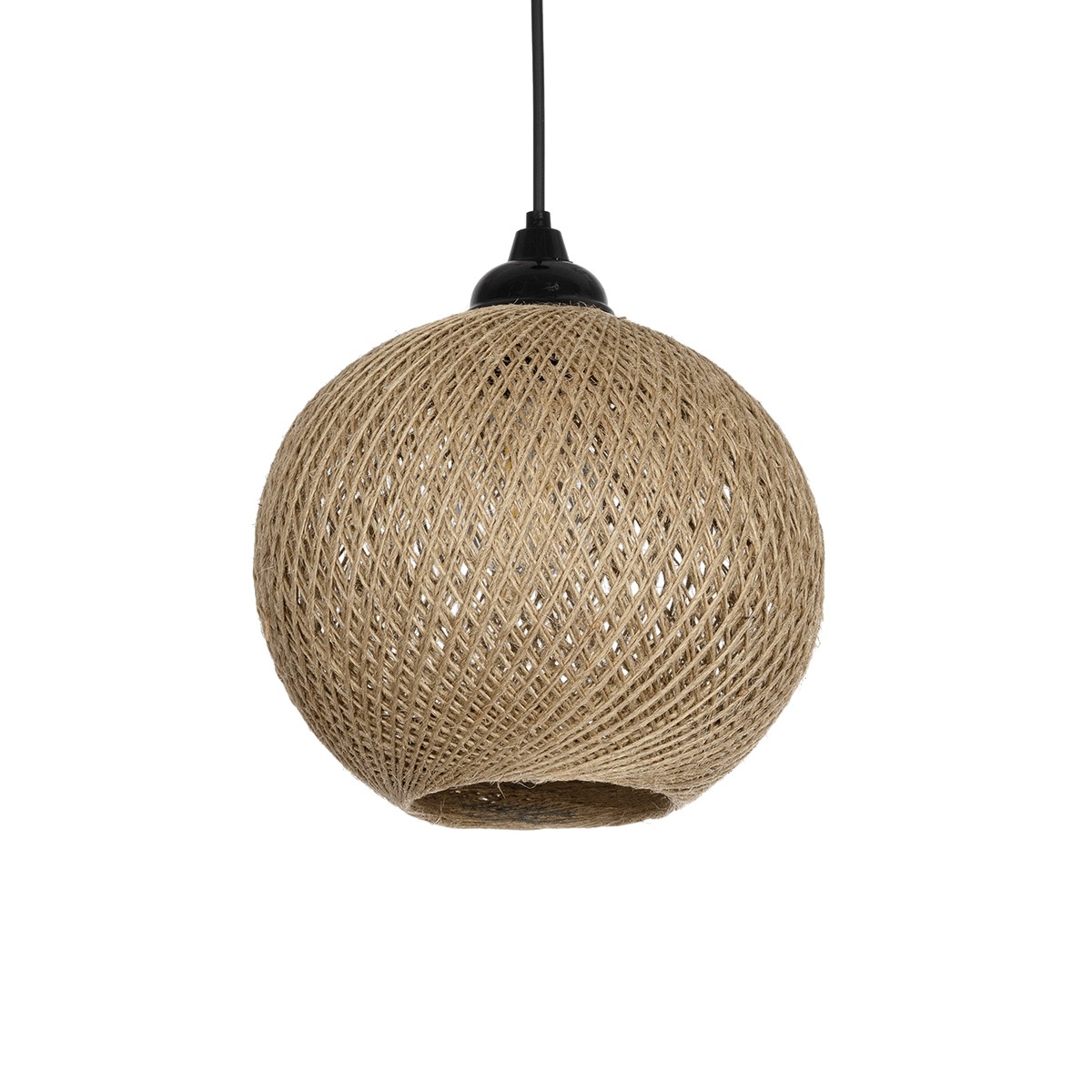 GLOBOSTAR® SOLEI 205-0003 Boho Κρεμαστό Φωτιστικό Οροφής με Ντουί 1 x E27 AC 220-240V IP20 – Μπεζ – M20 x Π20 x Υ25cm